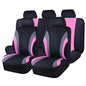 CAR PASS Line Rider Sporty Cloth 11PCS Universal Fit Car Seat Cover -100% Breathable with 5mm Composite Sponge Inside,Airbag Compatible,3zipper Bench(Full Set, Black and Pink) - color: Black and Pink, size: Full Set