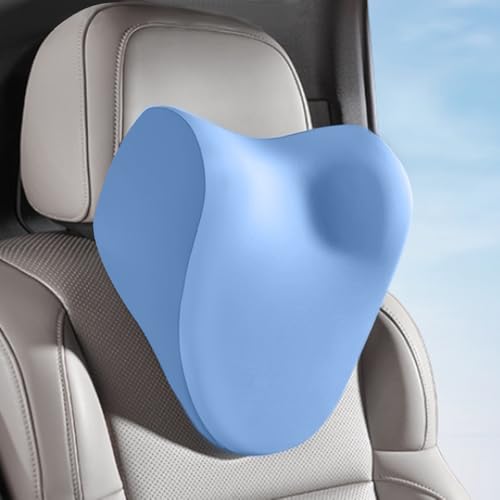 Car Neck Pillow for Driving, car headrest Pillow Head and Neck Rest Pillow for car headrest, Neck Support for car Driving or Traveling or Sleeping of Accessories with Memory Foam - color: Blue