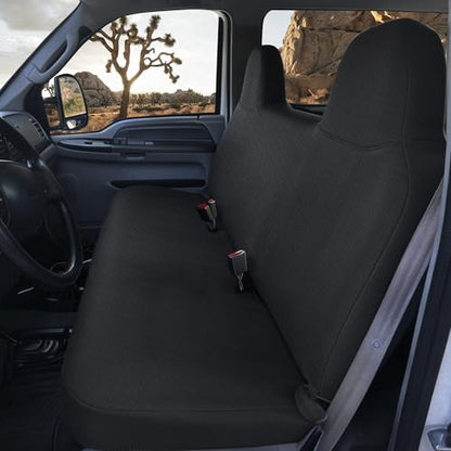 Knitted Mesh Fabric Front Bench Seat Cover Compatible with Ford F250 F350 F450 F550 1999 2000 2001 2002 2003 2004 2005 2006 2007 Super Duty Trucks Full Bench Seat Cover - Black - color: Black, size: Knit cloth