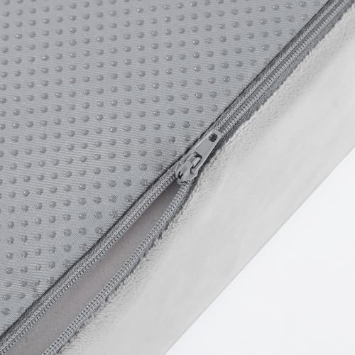 HOMBYS Wedge Recliner Seat Cushion for Long Sitting Chair, Cushion for Elderly Esay to Get Up,5" Thick 20"x20" Large Pressure Relief Seat Cushion for Recliner, Office, Car, Velvet & Foam,Light Grey - color: Light Grey