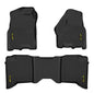 PIT66 Floor Mats Set Compatible with 2009-2018 Dodge Ram Crew Cab, (Not Fit Tradesman Quad Cab) TPE 3-Piece Premium, Black All Weather Protection Floor Liners Mats Set (4 Full Size Doors) - size: Fit Dodge Ram Crew Cab 2009-2018 | 3PCS