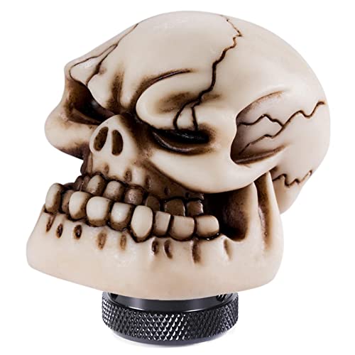 Skeleton Shifter Knobs Skull Gear Lever Handle Car Shift Head Fit Most Manual Automatic Transmission, Beige - color: Beige