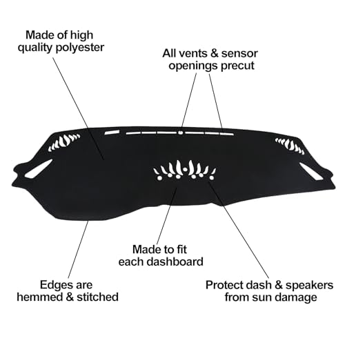 Dashboard Cover Mat for Subaru 2020 2021 2022 2023 2024 2025 Outback Accessories Black Flannel Material Anti-Slip Dash Cover Mat Sunshade Glare UV Rays Protector - size: for Subaru 2020-2025 Outback