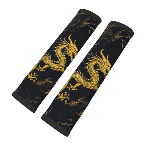 Seat Belt Cover Pads Vintage Chinese Dragon Car Seat Belt Covers for Women Men Adults Kids Soft Comfortable Auto Seatbelt Cushion Shoulder Strap Pad Handle Wraps, 1 Pair - color: Vintage Chinese Dragon