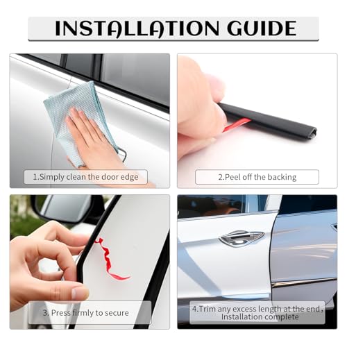 16.4Ft Car Door Edge Guards,Anti-Collision Car Door Protector Edge Guards Strip Avoid Scratche/Dust/Protect Interior,Universal Cars Doors Trim Protector for Doors/Hood/Trunk