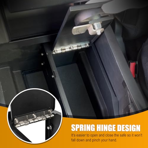 Center Console Safe Gun Safe Box with Springs Hinge Compatible with 2021-2024 Ford F150, 2022-2023 F150 Lightning