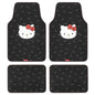 Hello Kitty Carpet Car Floor Mats - Universal Fit for Cars, SUVs & Trucks - Black with Red Bow & Hello Kitty Print - Front & Rear Set, 4 Piece Car Accessories