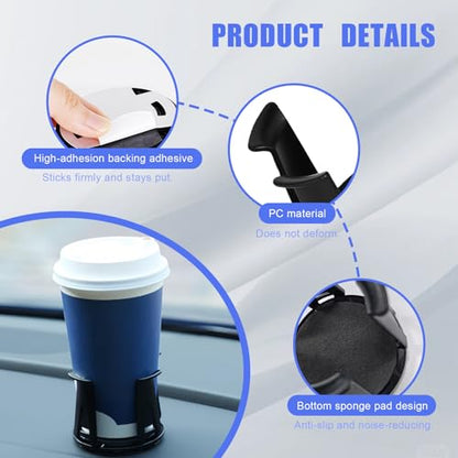 Durable Cup Holder Insert 2PCS, Cupholder Insert for Car for Console Door Slot, PC Car Drink Holder, Anti-Tip Secure Wiggle-Free