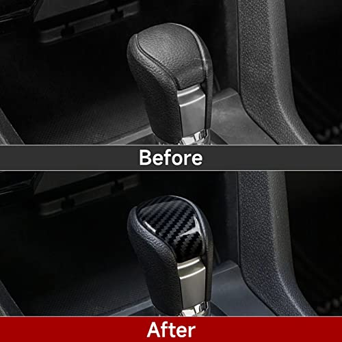 Gear Shift Knob Cap Trim Decals for Honda Civic 2016 2017 2018 2019 2020 2021 10th Gen Accessories ABS Carbon Fiber Stickers - color: Gear Shift Knob