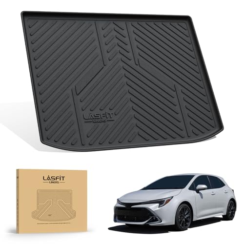 LASFIT Cargo Trunk Mat for 2019-2026 Toyota Corolla Hatchback & 2023-2026 GR Corolla, All Weather TPE Custom Fit Trunk Mat Trunk Liner Trunk Tray Cargo Liner Cargo Tray, Black - size: 8)2019-2026|For Toyota Corolla Hacthback|Cargo Mat