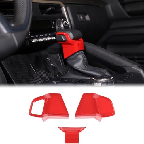 Aunginsy Gear Shift Handbrake Cover Trim Compatible with Toyota Tacoma 2024 2025 2026 & 4Runner 2025 2026, ABS Center Console Gear Shifter Head Knob Lower Panel Decorative Cover Protector Accessories - color: Red(B)