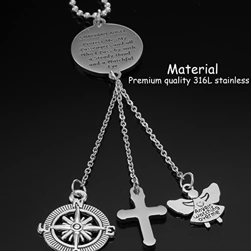 Kivosliviz Rearview Mirror Charms for Decor Women Car Guardian Angel Trucker Hanging for Men Car Rear View Mirror Charm