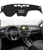BIBLOZ Dash Cover for Hyundai Santa Fe 2019-2023 Accessories Black Flannel Dashboard Cover Mat Car Dashboard UV Sun Protection - size: 2019-2023 Santa Fe
