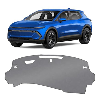 KUST Gray Dash Cover Compatible with Chevy Chevrolet Equinox EV 2025 2026 Dashboard Cover Accessories for Equinox EV Non-Slip Polyester Dashboard Mat Center Console Sunshield Protector No Glare - size: Equinox EV 25-26(Gray)