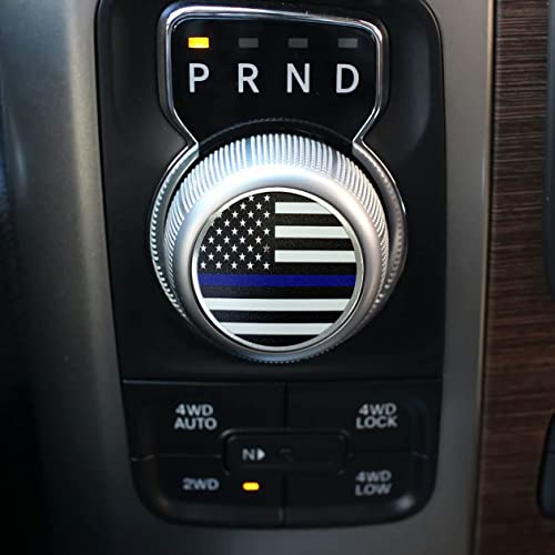 American Flag Emblem Gear Shift Switch Knob Cover Aluminium Dial Shifter Trim Plate for Dodge Ram 1500/2500, Dodge Durango, Chrysler 300/200/Pacifica & Voyager (American Flag B) - color: American Flag B