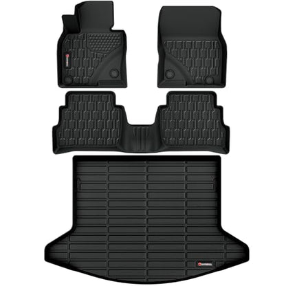 Floor Mats & Cargo Liner Compatible with Mazda CX-5 2017-2025 Cargo Mat, Full Set All Weather Protection 1st, 2nd Row Car Liners & Trunk Mat, Black - style: Mazda CX-5 2017-2025