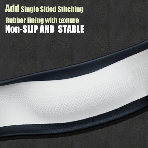 D Shaped Steering Wheel Cover, Flat Bottom Car Wheel Cover 14 1/2-15 inch (37-39 cm), Non-Folding Packaging, Microfiber Leather, Black - color: 3. Flat Bottom, size: D Shaped: Medium 14 1/2''-15''