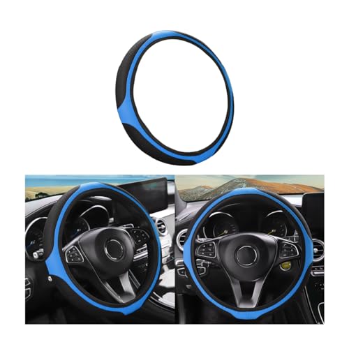 LoyaForba Car Steering Wheel Cover, Universal 14.5-15 Inch, Soft Anti-Slip Neoprene Protector for Steering Wheel, Breathable Odorless and Elastic Stretch, Car Accessory for SUV, Van, Truck (Blue) - color: Blue