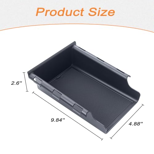 Front Under Seat Storage Organizer Tray Compatible with Jeep Wrangler JL/JLU 2018-2022 2023 2024 2025 2026 and Jeep Gladiator JT Truck 2020-2023 2024 2025 2026 Hidden Accessories （Patented Design）