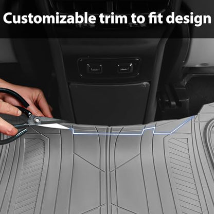 CAR PASS Heavy Duty Rubber Car Mats, Gray Deep Dish All-Weather Car Floor Mat Full Set Durable Anti-Slip 3D Rhombus Waterproof Trim Fit Liner Universal Fit Automotive,Sedan,SUV,Truck, 3 Pcs Light Gray - color: light gray