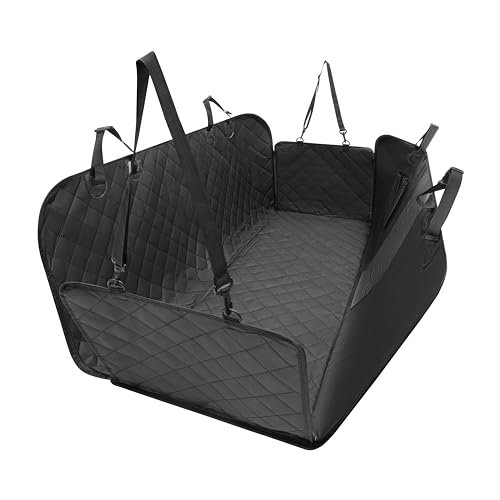 100% Waterproof Dog Car Seat Cover, 600D Oxford Hammock Full Coverage Back Seat Protector, Anti-Slip Bottom with Mesh Window & Storage Pocket, 100% Heavy Duty for Cars SUVs Trucks