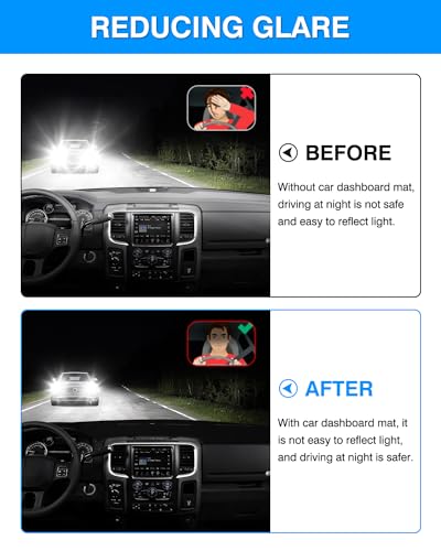 Autorder Dashboard Cover Mat for 2009 2010-2018 Dodge Ram 1500 2500 3500 Accessories Dash Cover Flannel Dash Mat Sunshade Glare UV Rays Protector (Without Hud) - size: Black 2009-2018 Dodge Ram