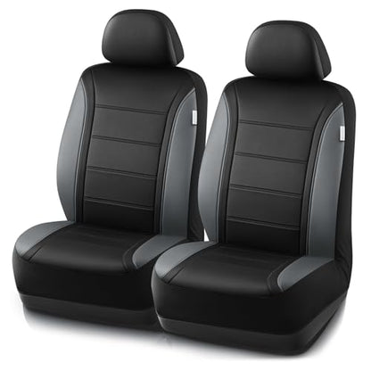 Road Comforts Leather Seat Covers, Breathable Car Seat Covers Front Seat for Men,Airbag Compatible, Automotive Seat Covers Set Universal Fit Most Cars,Vans,Truck,SUV