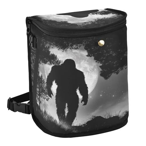 MNSRUU Car Trash Can with Lid, Gorillas Walking Moonlight Car Trash Bag Hanging Organizers and Storage for Front Back Seat, Leak-Proof Trash Bin - color: Gorillas I17120