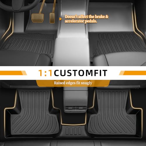 Floor Mats for Toyota Prius V 2012 2013 2014 2015 2016 2017, Prius V Floor Mats, 1st & 2nd Row TPE Non-Slip Waterproof Summer Winter - style: 3)2012-2017|Prius V|Front&Rear Row