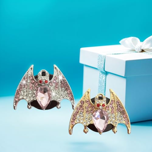 New Bat Aromatherapy Car Decoration Clip Car Air Vent Decorative Fragrance Bat Rearview Mirror Pendant Ambience Decoration Pendant (Gold Bat & Silver Bat) - size: Gold Bat & Silver Bat