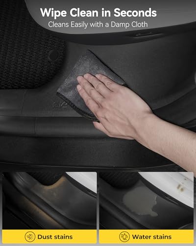 3W Tesla Model Y Juniper 9PCS Door Sill Protector 2025 2026 5 Seat (Not for Premium AWD & Standard) Front, Rear, Rear Bumper, Trunk, Door Entry Guard, Anti-dust Cover, Edge Guards, Model Y Accessories - size: Model Y 2025-2026| 4-Door Sills w/ Bumper