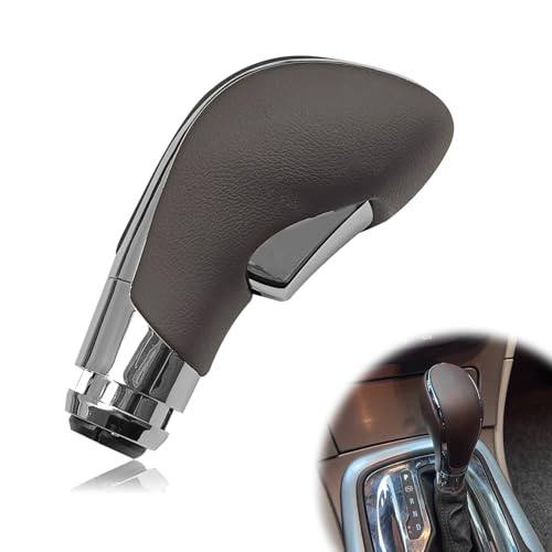 Automatic Gear Stick Shift Knob Compatible with 2012-2017 Buick Verano Car Gear Shift Knob Leather Car Stick Lever Gear Shifter Knob Cover Head Handle Lever(Brown) - color: brown