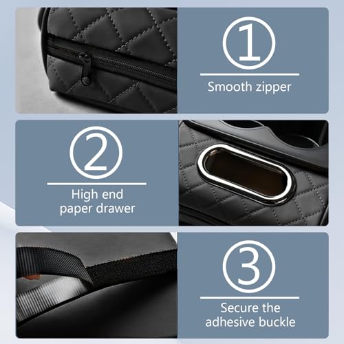 Funvalley Surperfect 5-in-1 Center Console Cover with Cup Holder & Phone Slot, Universal Car Armrest Cushion Organizer, Leather Armrest Cover for Car - style: Style-A
