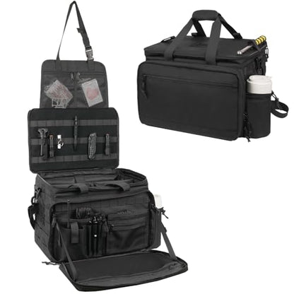 SCAVATA Patrol Bag Law Enforcement, Police Gear Car Front Seat Vehicle Organizer Bags with MOLLE System (Black) - color: Black