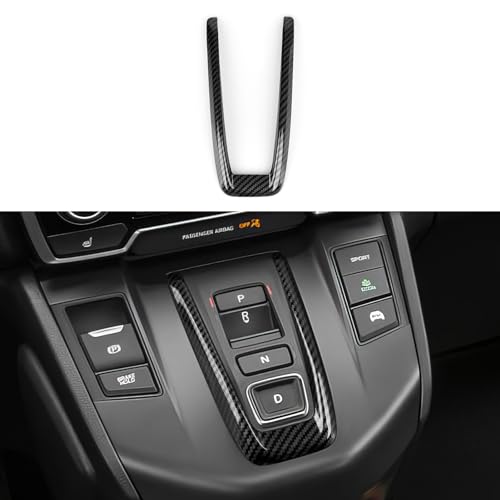 Hybrid Center Gear Shift Panel Decals for Honda CRV 2017 2018 2019 2020 2021 2022 Accessories CR-V ABS Carbon Fiber Interior Stickers, Black - color: Hybrid Center Gear Shift, Black