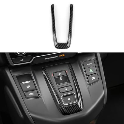 Hybrid Center Gear Shift Panel Decals for Honda CRV 2017 2018 2019 2020 2021 2022 Accessories CR-V ABS Carbon Fiber Interior Stickers, Black - color: Hybrid Center Gear Shift, Black