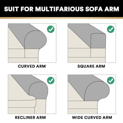 2 Pack Thick Velvet Stretch Armrest Covers for Chairs and Sofas Armchair Covers for Arms Couch Arm Covers Armrest Covers for Sofa Non Slip, Oatmeal - color: Oatmeal