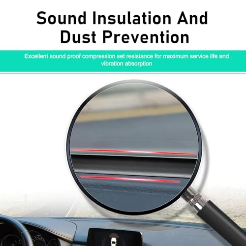 6.56Ft Car Dashboard Seal Strip, Flexible Rubber Windshield Dashboard Sealing Strip, Soundproof Dustproof Gap Filling Edge Protector Trim, Universal for Most Cars SUVs Trucks (Black)