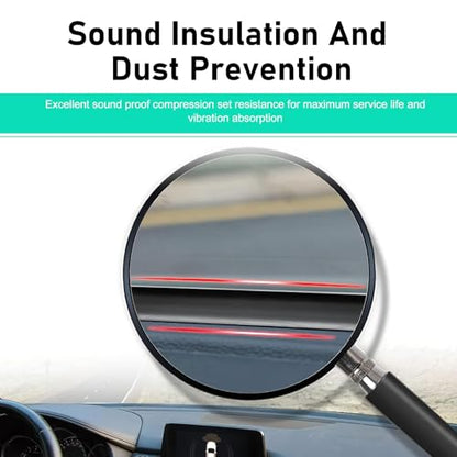 6.56Ft Car Dashboard Seal Strip, Flexible Rubber Windshield Dashboard Sealing Strip, Soundproof Dustproof Gap Filling Edge Protector Trim, Universal for Most Cars SUVs Trucks (Black)