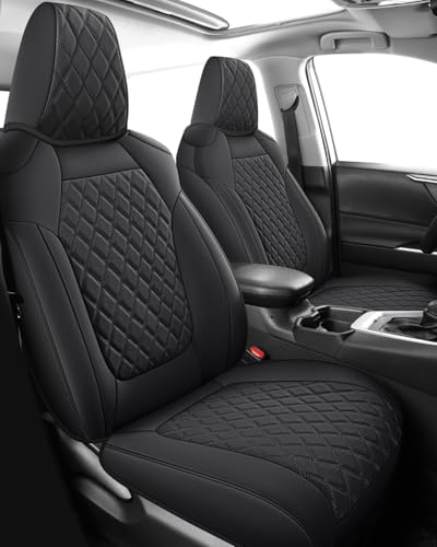 Rav4 Seat Covers Full Set,Waterproof Car Seat Covers Faux Leather Seat Covers Compatible with 2019-2025 Toyota RAV4 Hybrid LE XLE Limited Automotive Seat Cover Car Accessories - color: Black, size: 2019-2025 RAV4 Hybrid(Non XSE&2022-2025 SE Hybrid)