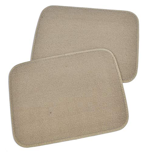 BDK Beige Heavy Duty Front & Rear Carpet Floor Mats Universal Liners for Car SUV Van & Truck, All Weather Protection with Anti-Slip Nibs, Fit Contours of Most Vehicles, MT-300-MB_carpvar