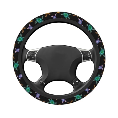 sea Turtle Neoprene Steering Wheel Cover for Men Women Anti-Slip Elastic Steering Wheel Protective Cover 15in Universal Car Accessories Fit Cars, SUVs, Auto - color: Sea Turtle