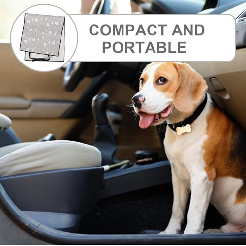 COLLBATH Waterproof Pet Car Seat Cover for Passenger Seat Gray Paw Print 110x50cm for Dogs