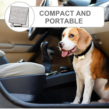 COLLBATH Waterproof Pet Car Seat Cover for Passenger Seat Gray Paw Print 110x50cm for Dogs