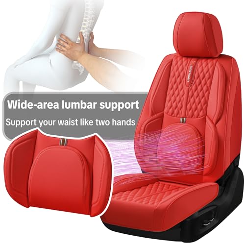 for Nissan Rogue 2008-2026 Car Seat Covers, Red Car Seat Covers, Faux Leather, Full Set of 5 Seats, Waterproof, Anti-Slip, Protect and Upgrade Seats, Beautify the Interior of Old Cars - color: Premium_Red