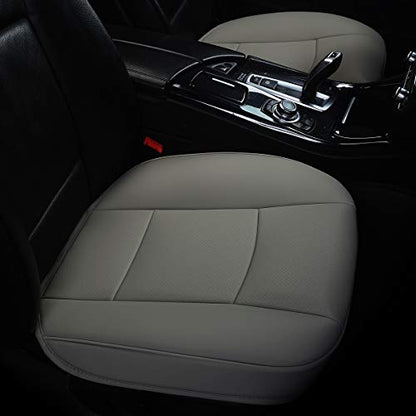 Car Interior PU Leather Car Seat Cover Protector Front Car Seat Cover,Single Seat Cover (Width 20.8×deep 21×Thick 0.2 inch) (Gray) Taupe - color: Dark grey