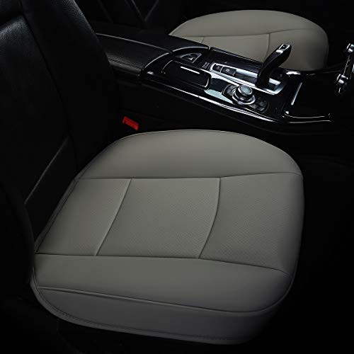 Car Interior PU Leather Car Seat Cover Protector Front Car Seat Cover,Single Seat Cover (Width 20.8×deep 21×Thick 0.2 inch) (Gray) Taupe - color: Dark grey