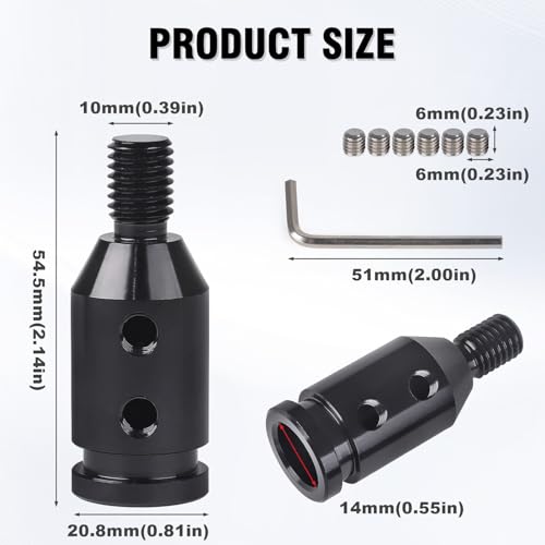 Universal Gear Shift Knob Adapter 10x1.5, Aluminum Alloy Shifter Knob Adapter,Gear Shift Adapter for Non-Threaded Manual Shifters M10x1.5 (Black) - color: M10x1.5(Black)