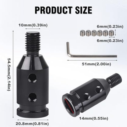 Universal Gear Shift Knob Adapter 10x1.5, Aluminum Alloy Shifter Knob Adapter,Gear Shift Adapter for Non-Threaded Manual Shifters M10x1.5 (Black) - color: M10x1.5(Black)