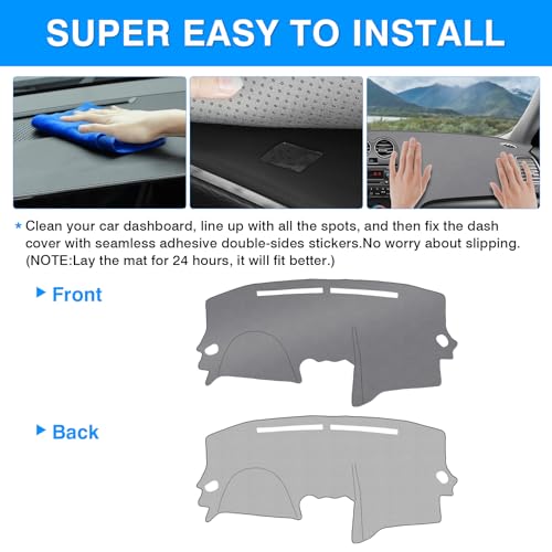 Autorder Gray Dashboard Cover Mat for Nissan Altima 2007-2012 Accessories Dash Cover Upgrade Polyester Dash Mat Sunshade Glare UV Rays Protector - size: Gray 2007-2012 Nissan Altima